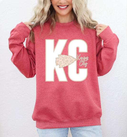 **DEAL OF THE DAY** White KC Heather Red Sweatshirt