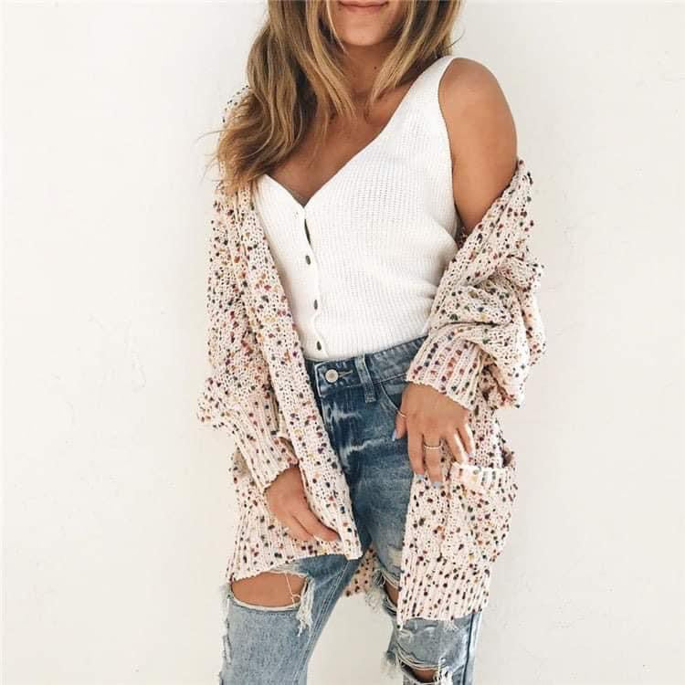White Confetti Cardigan
