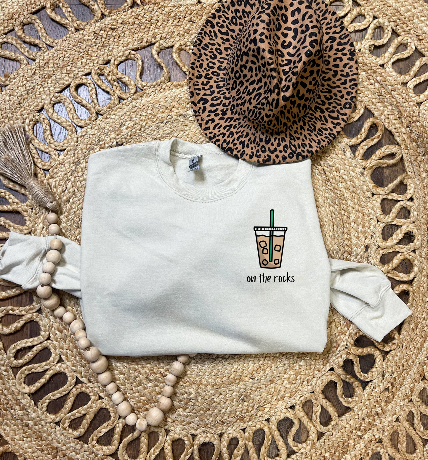 **DEAL OF THE DAY** On The Rocks Left Chest Sand Sweatshirt