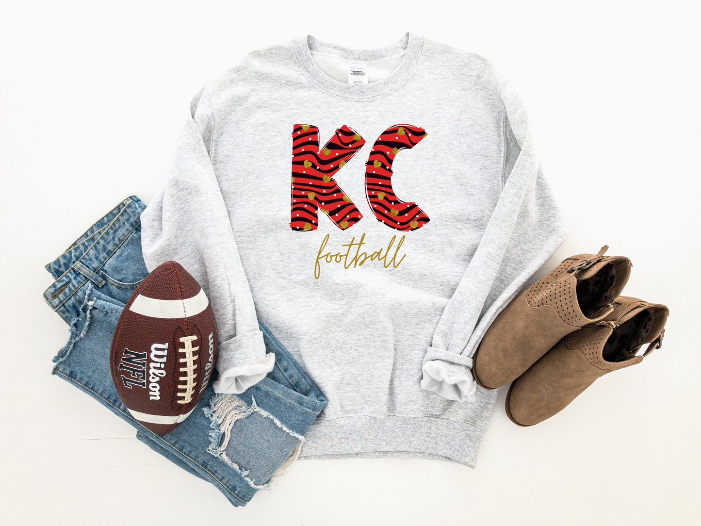Gold KC Football Ash Sweatshirt