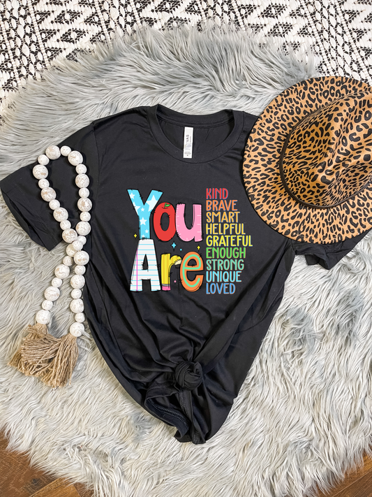 You Are Kind List Black Black Tee