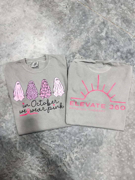 FRONT + BACK In October We Wear Pink Grey Tee