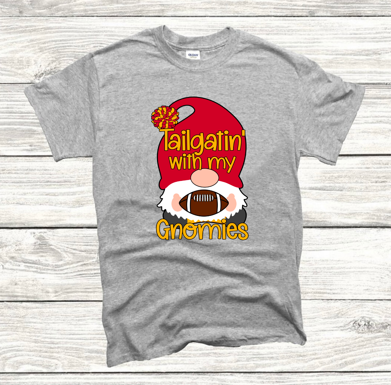 Tailgatin' With My Gnomies Heather Grey Tee