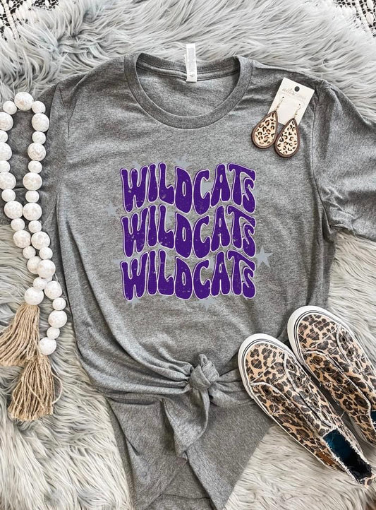 Wildcats Repeat Charcoal Tee