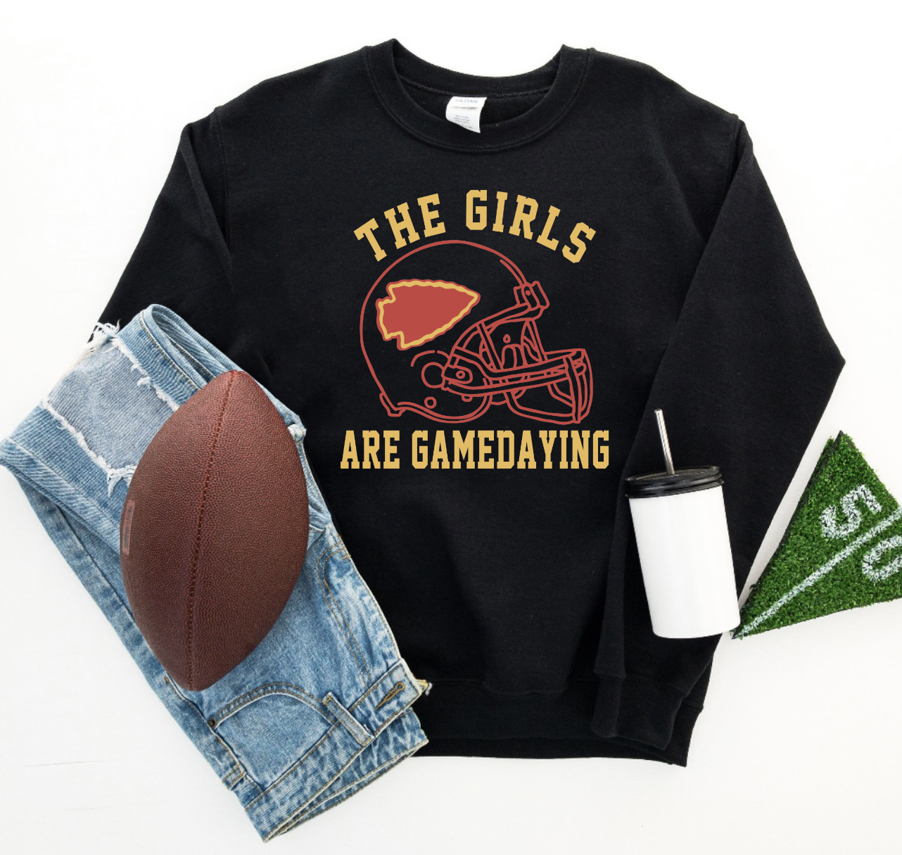 The Girls Are Gamedaying Black Sweatshirt