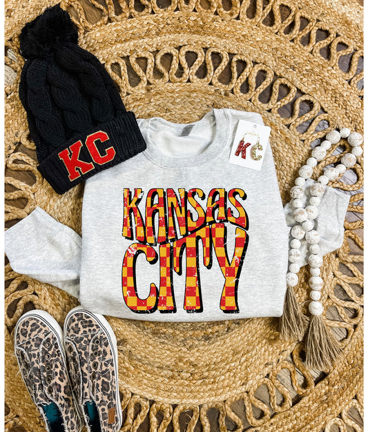 Wavy Distressed Kansas City Ash Sweatshirt