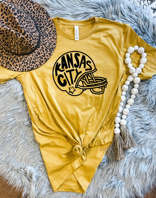 Black Kansas City Helmet Mustard Tee