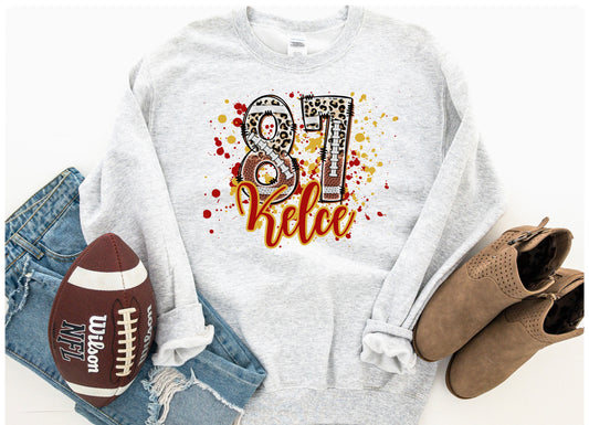 87 Kelce Football Blast Ash Sweatshirt