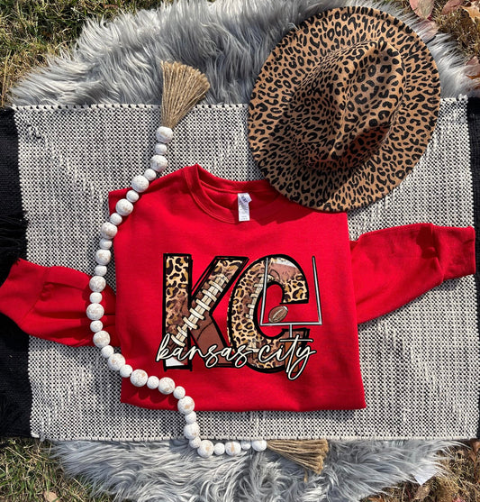 Football KC Kansas City Red Sweatshirt