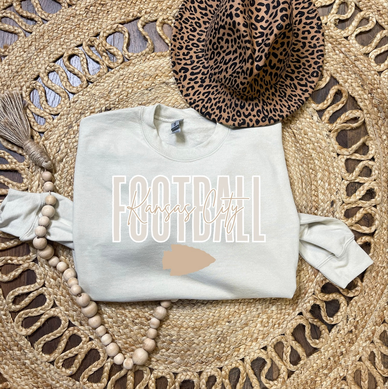Tall Natural Kansas City Arrowhead Sand Sweatshirt