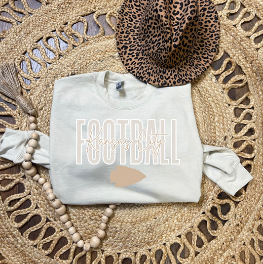 Tall Natural Kansas City Arrowhead Sand Sweatshirt