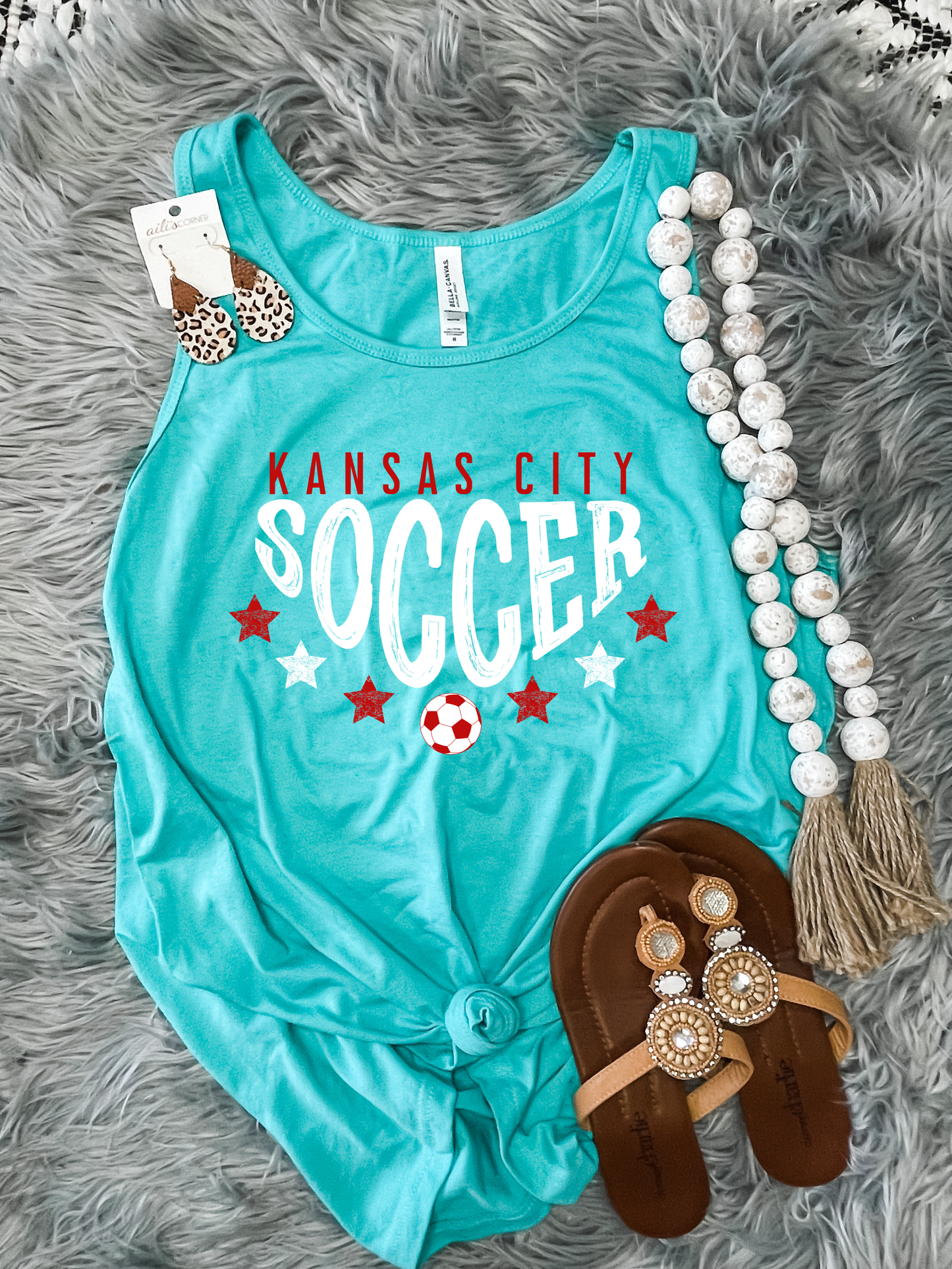 Kansas City Soccer Stars Teal Tank Top