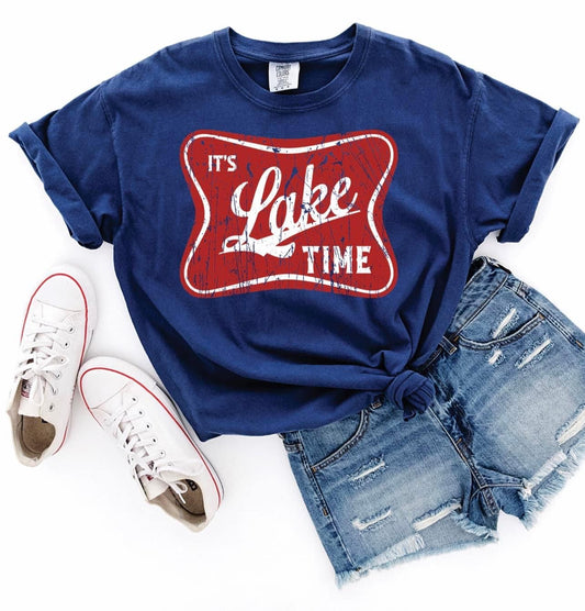 It's Lake Time Navy Tee