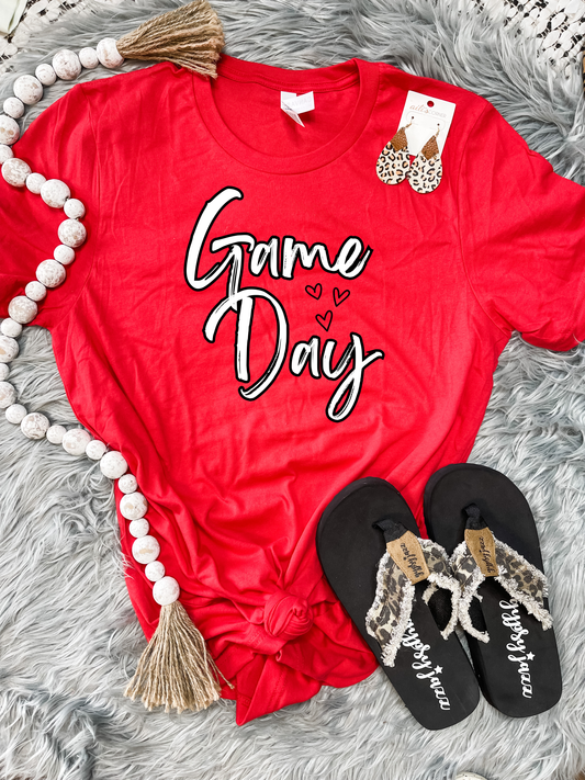 Game Day Hearts Red Tee