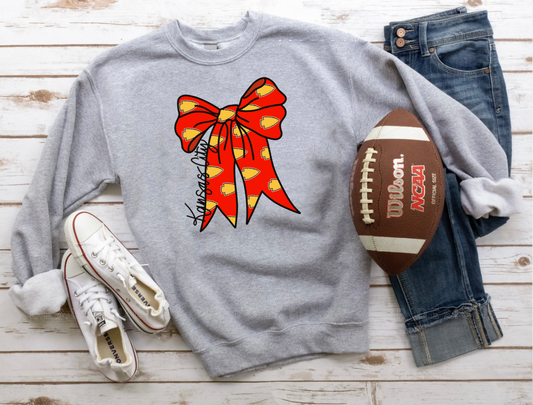 Gold Arrowhead Kansas City Bow Sports Grey Sweatshirt