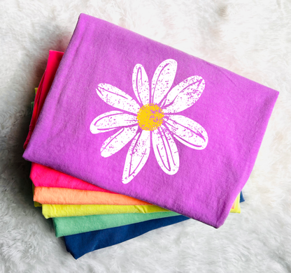 **DEAL PRICE** Distressed Summer Daisy Neon Tee Option