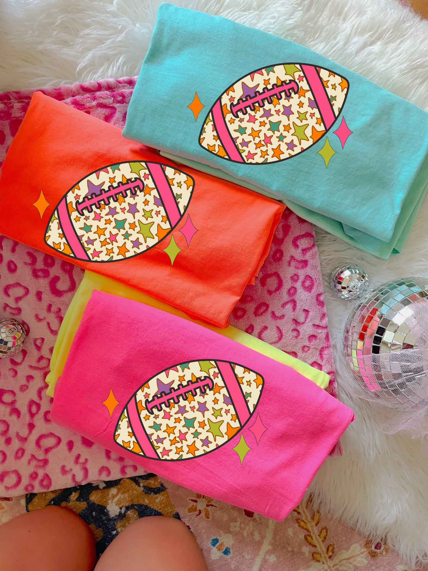 Retro Stars Preppy Football Tee Option