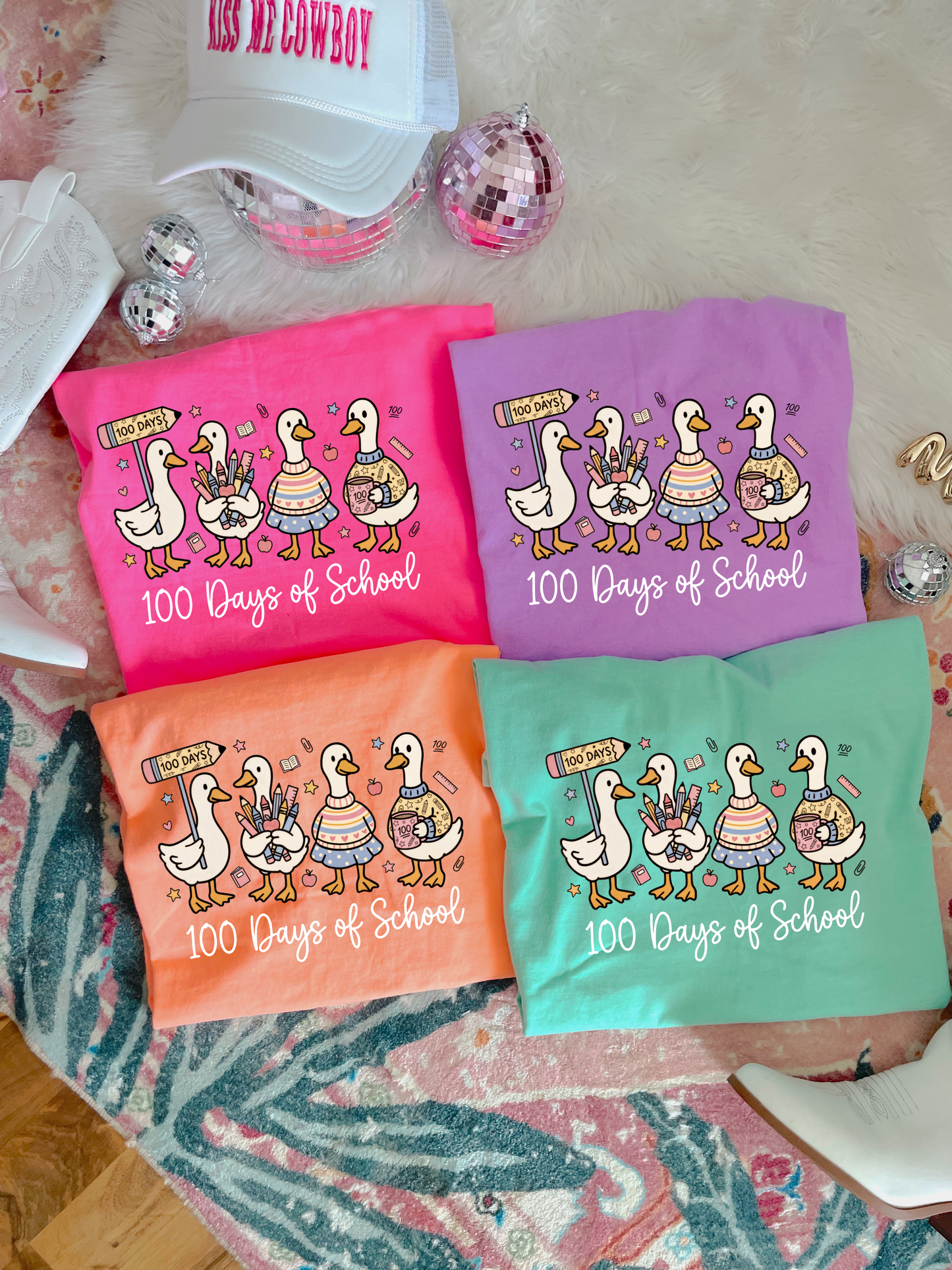 Silly Goose 100 Days Of School Tee Color Options