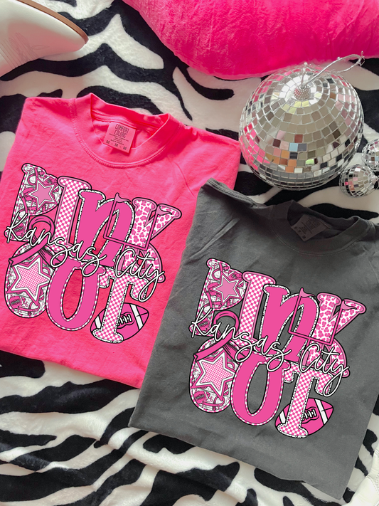 Kansas City Script Pink Out Color Option
