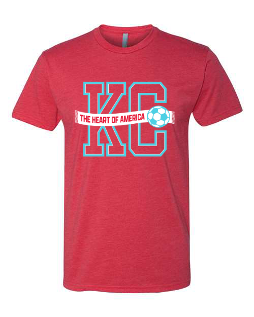 Teal KC Soccer Scarf Red Tee