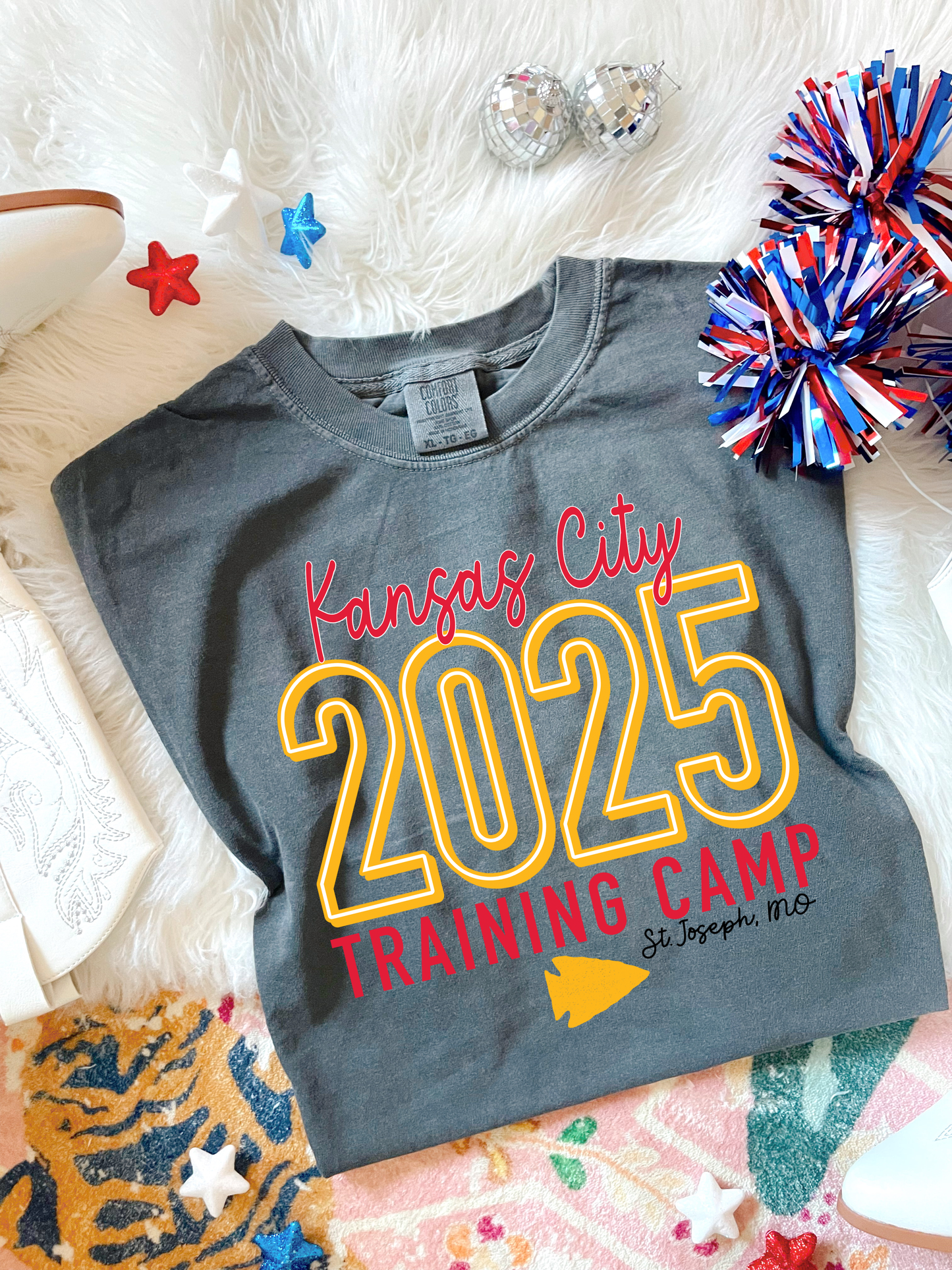 Red & Gold KC Football Training Camp Pepper Tee