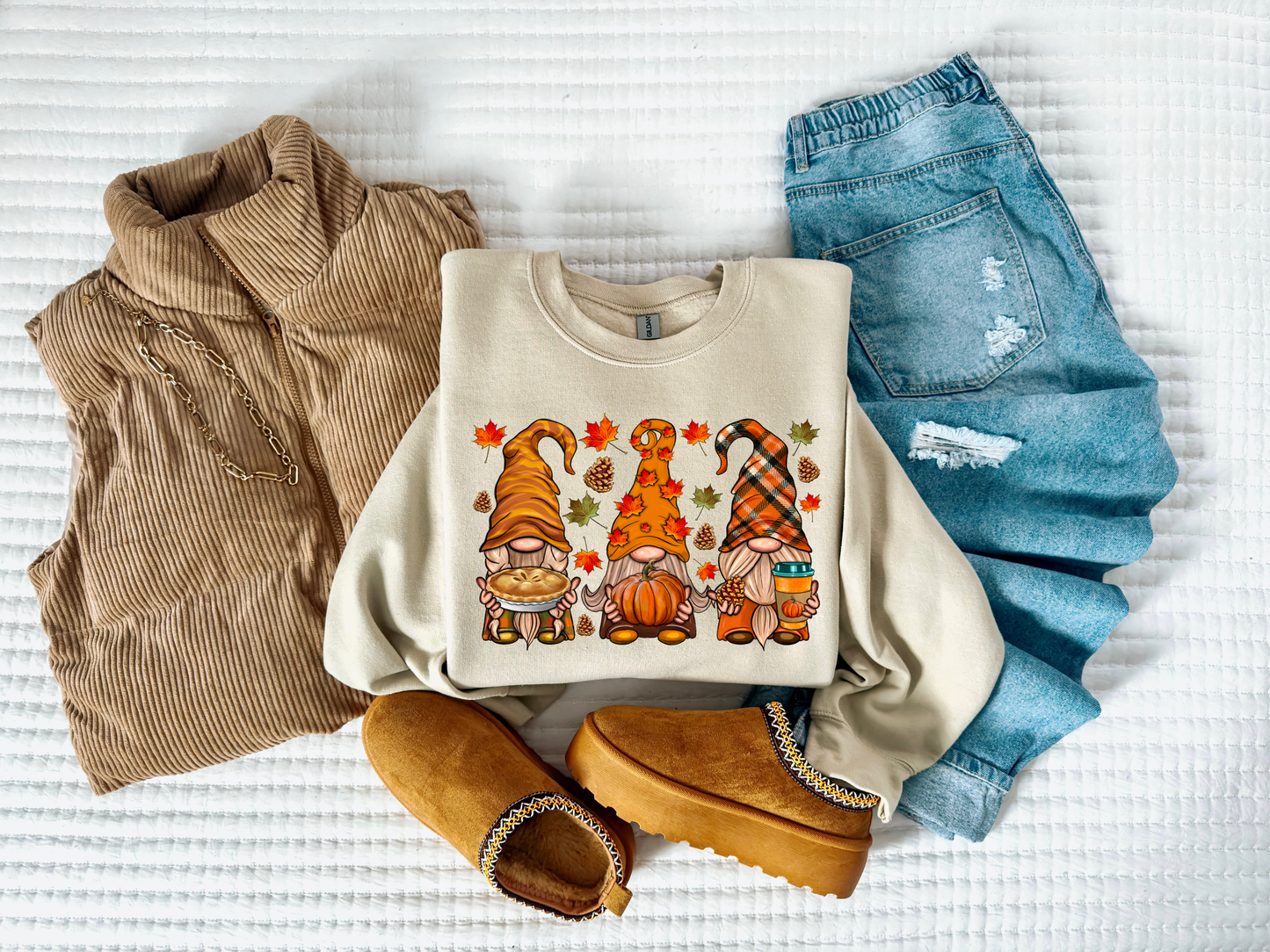 Fall Gnomes Sand Sweatshirt