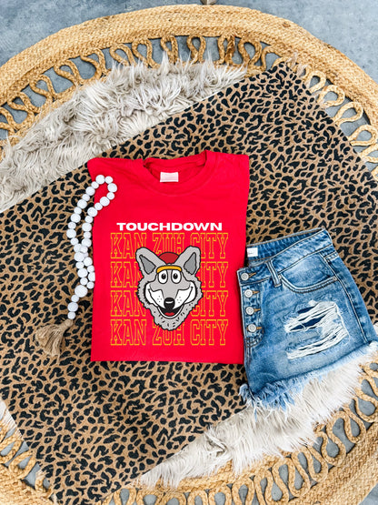 White Touchdown Gold Kan Zuh City Red Tee