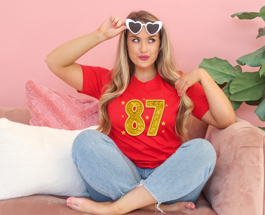 Gold 87 Star Red Tee