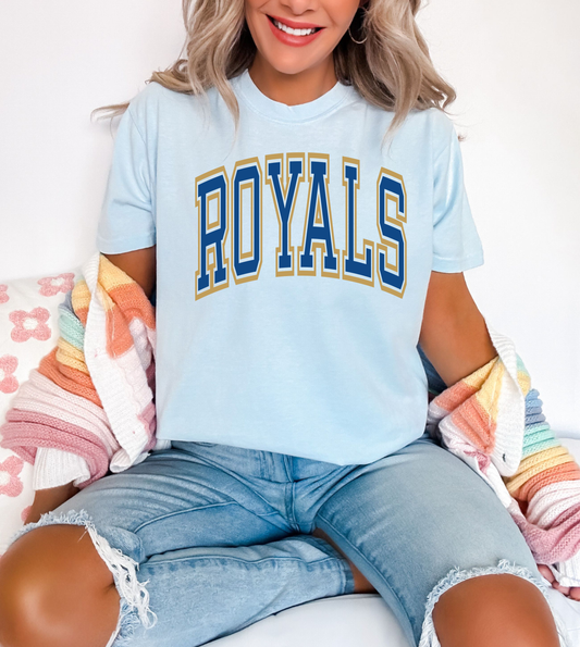 Dark Blue & Gold Varsity Royals Chambray Tee