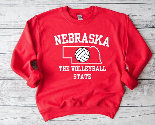 White The Volleyball State Red Sweatshirt