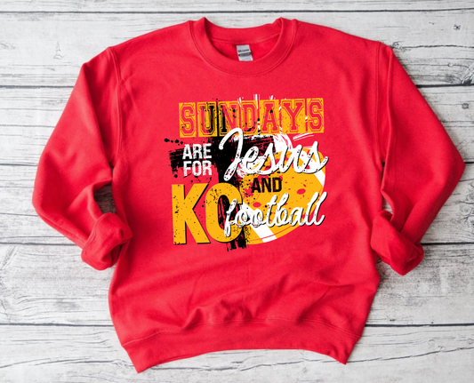 Sundays Are For Jesus & Football Red Sweatshirt