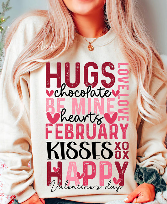 **DEAL OF THE DAY** Happy Valentine's Day List Sand Sweatshirt