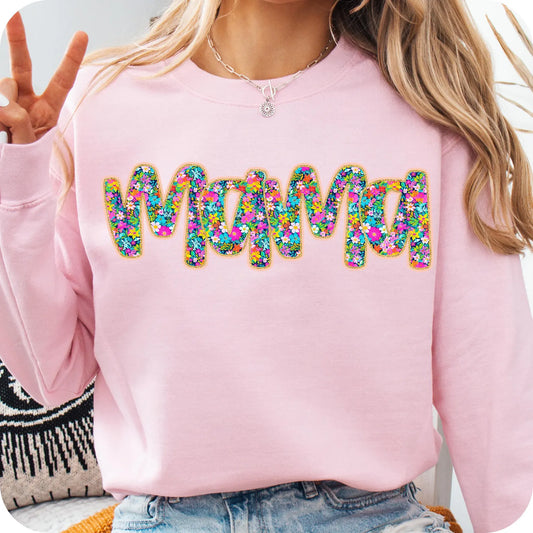 Spring Floral Mama Script Light Pink Sweatshirt