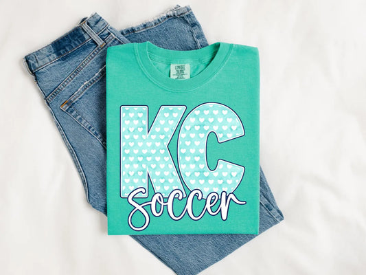 KC Mini Hearts Soccer Island Green Tee