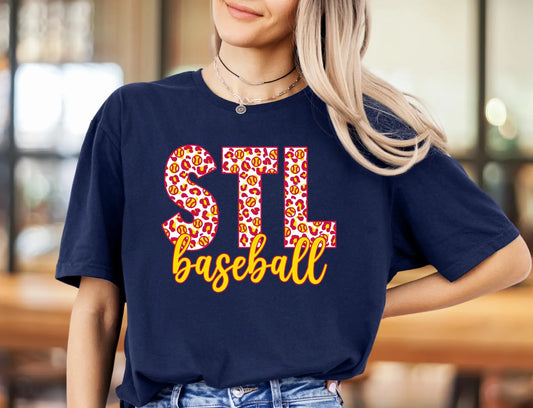 Leopard Baseball STL Navy Tee