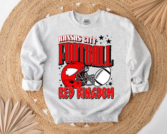 **DEAL PRICE** Red & White Kansas City Football Red Kingdom Ash Sweatshirt