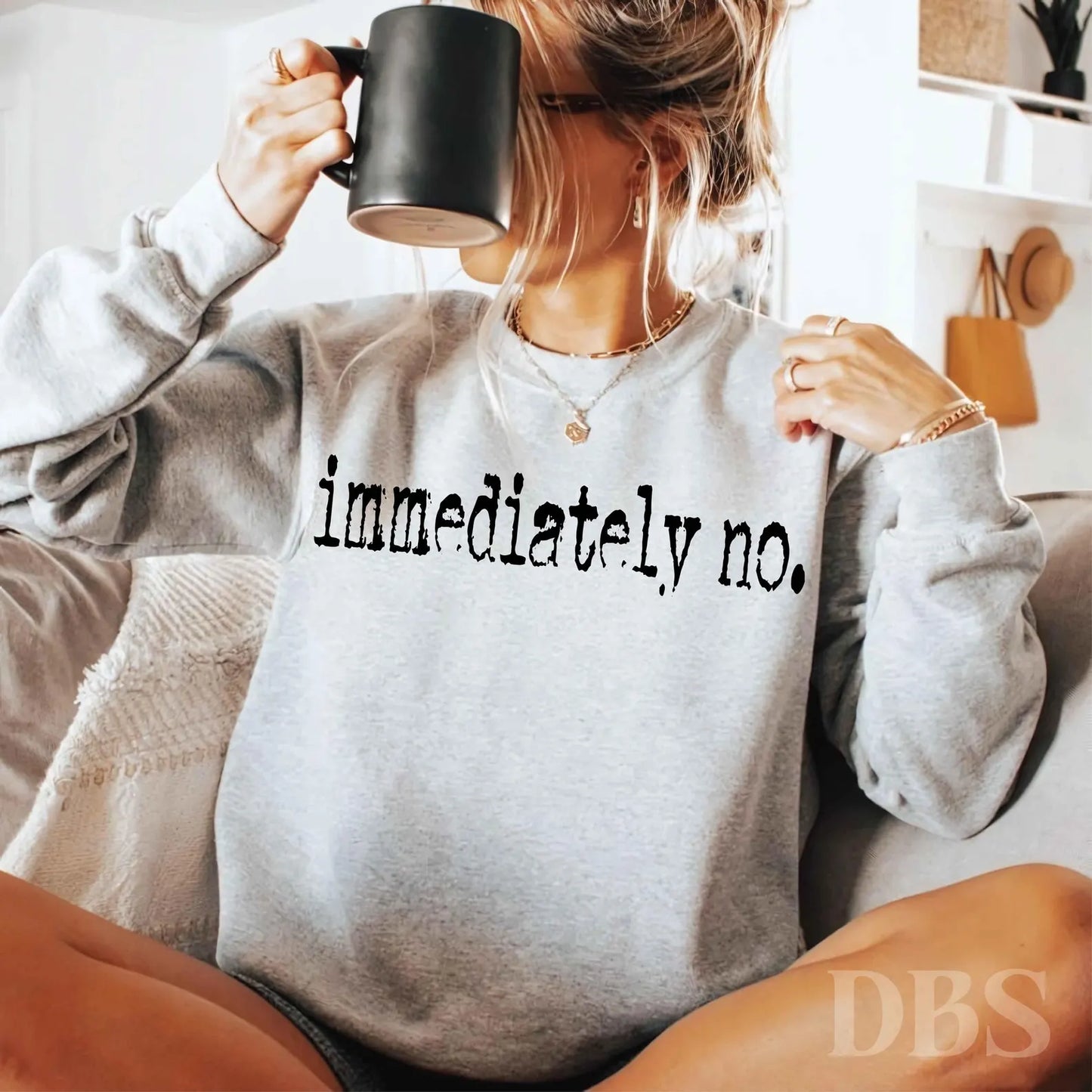 **DEAL PRICE** Black Ink Immediately No Sports Grey Sweatshirt