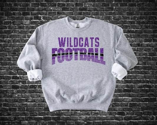 Wildcats Football Sliced Design Sports Grey Sweatshirt