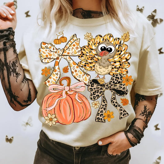 Ribbons & Turkeys Ivory Tee