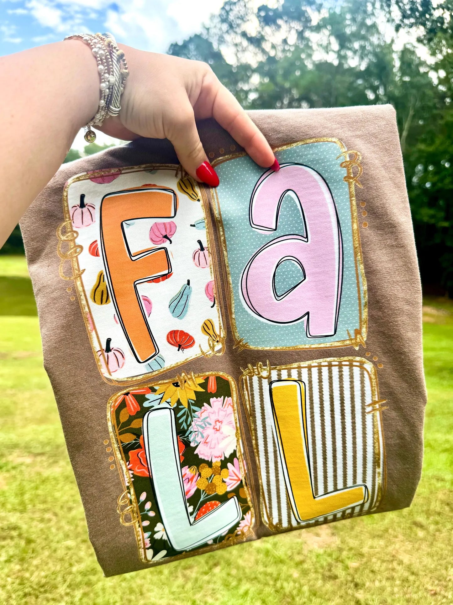 4 Square Design Fall Espresso Tee