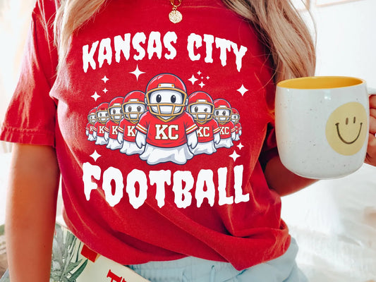 **HALFTIME DEAL** Row KC Ghost Kansas City Football Red Tee