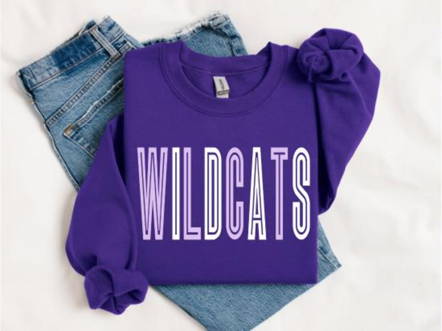Retro Lavender & White Wildcats Purple Sweatshirt