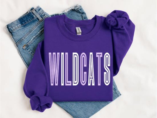 Retro Lavender & White Wildcats Purple Sweatshirt
