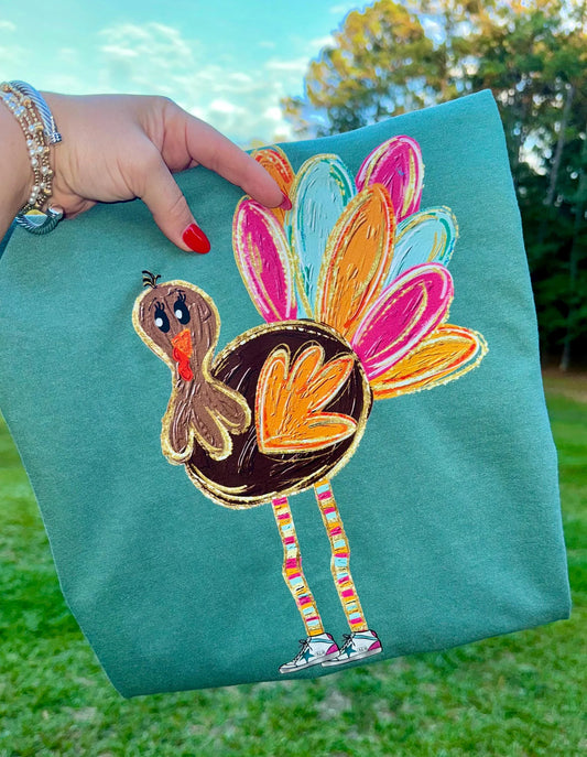 **DEAL PRICE** Scribble Turkey Light Green Tee