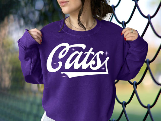 Trendy Cats Purple Sweatshirt