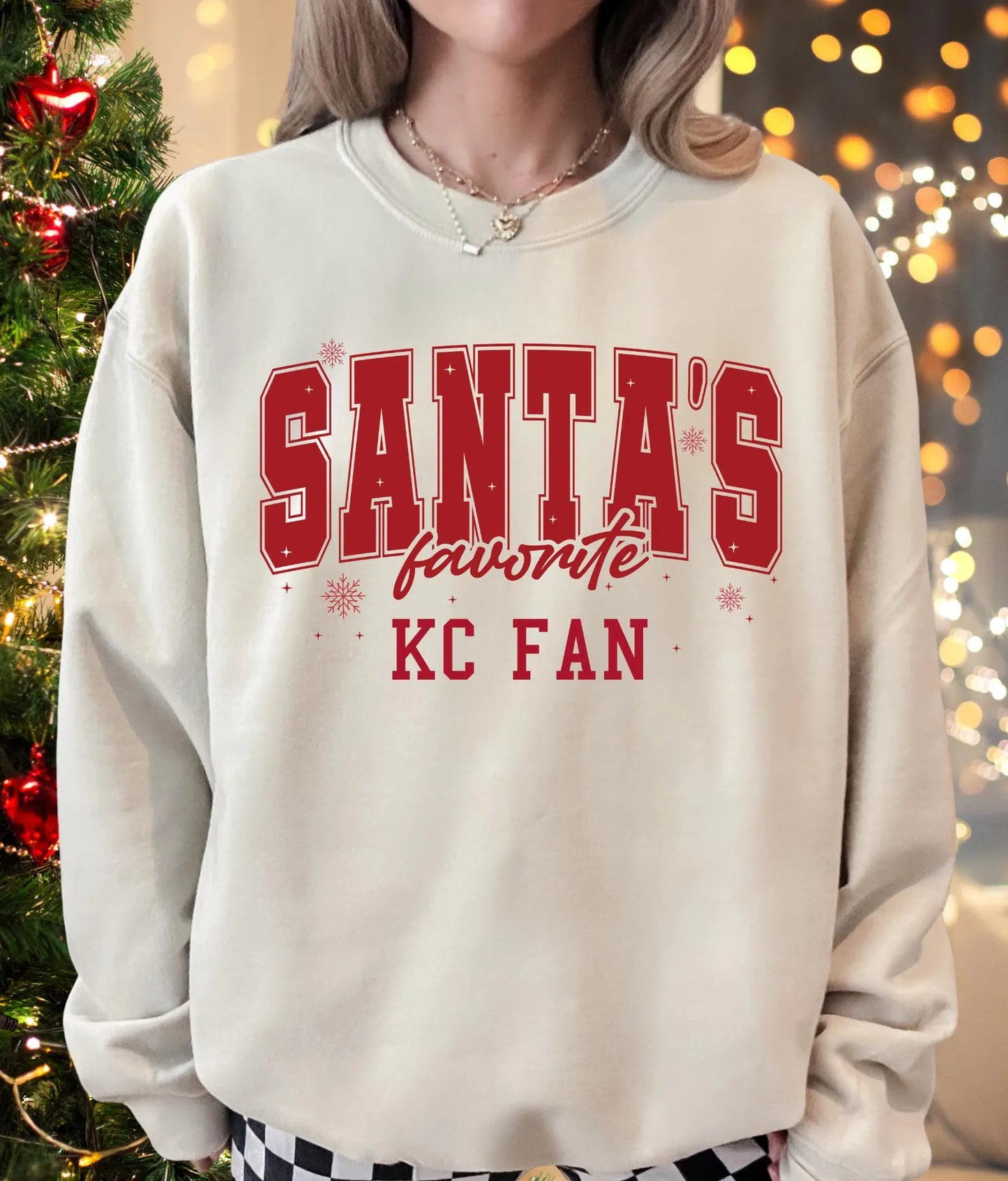 **HALFTIME DEAL** Red Santa's Favorite KC Fan Sand Sweatshirt