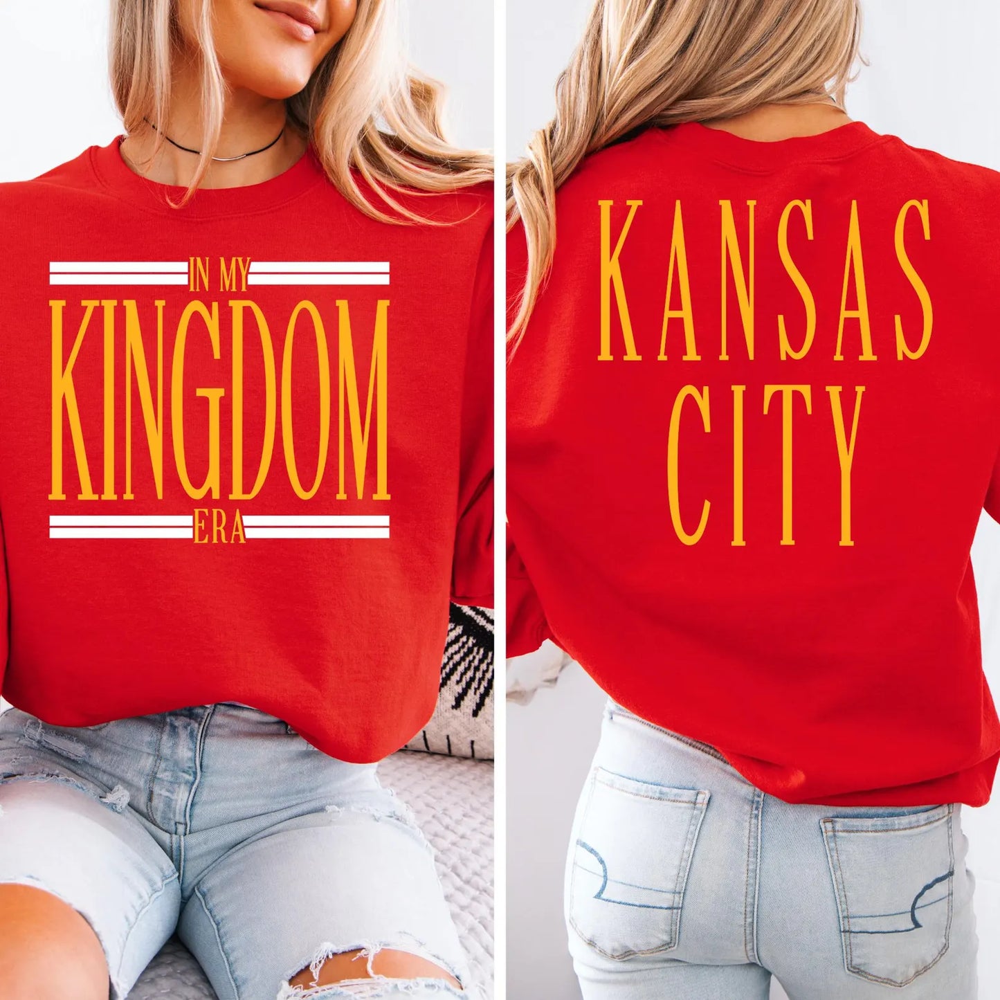 **HALFTIME DEAL** FRONT + BACK In My Kingdom Era Red Sweatshirt