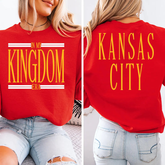 **HALFTIME DEAL** FRONT + BACK In My Kingdom Era Red Sweatshirt