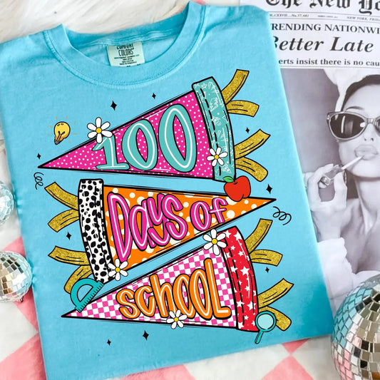 Preppy 100 Days Of School Lagoon Tee