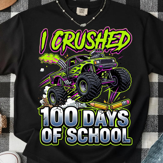 **YOUTH ** I Crushed 100 Days Of School Black Tee
